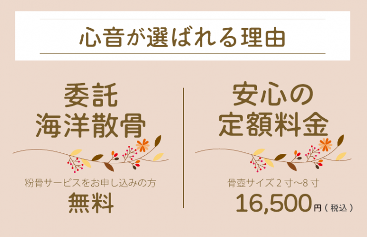 粉骨心音安心の定額料金